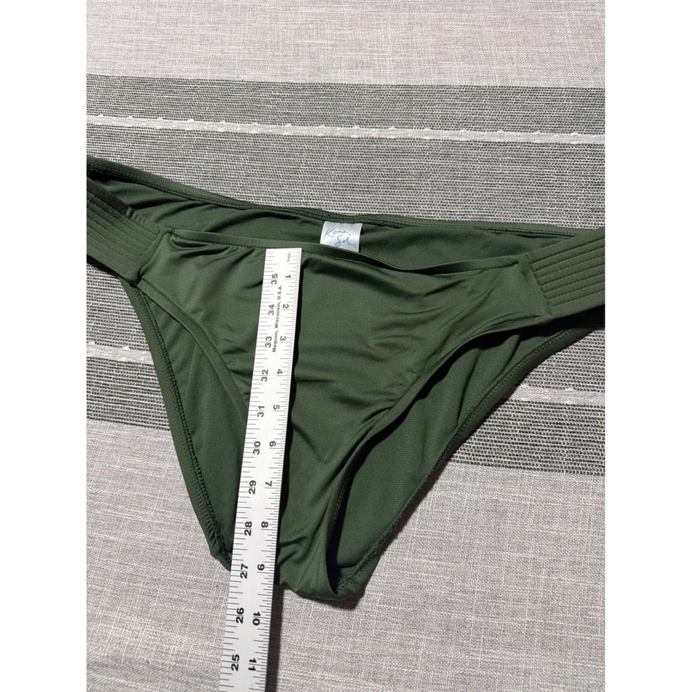 Kona Sol Womens Olive Green Strappy Side Bikini Bottom Swim Brief XL - Picture 2 of 5